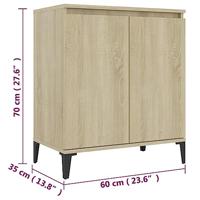 Dressoir 60x35x70 cm bewerkt hout sonoma eikenkleurig - thumbnail