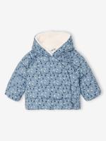 Asymmetrisch donsjack met voering baby grijsblauw - thumbnail