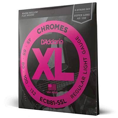 D'Addario ECB81-5SL Chromes Regular Light 45-132 snaren voor vijfsnarige bas D'Addario ECB81-5SL Chromes Regular Light 45-132 snaren voor vijfsnarige bas