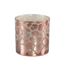 Windlicht Desiree Giraffeprint 15 cm Glas/Roze - thumbnail