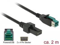 DeLOCK PoweredUSB kabel male 12 V > 2 x 4 pin male voor POS printers en terminals - thumbnail