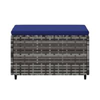 Voetensteunen 2 st met kussens poly rattan grijs - thumbnail