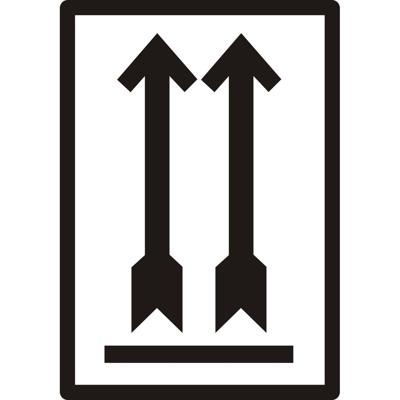 Waarschuwingsetiket zwarte pijl omhoog 500 stuks