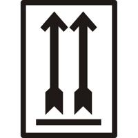 Waarschuwingsetiket zwarte pijl omhoog 500 stuks - thumbnail