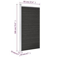 Schuttingpaneel 95x186 cm HKC grijs - thumbnail