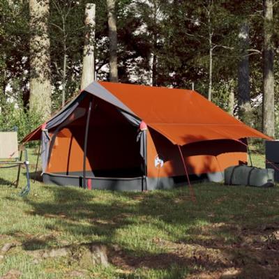 VidaXL Tent 2-persoons waterdicht grijs en oranje VidaXL Tent 2-persoons waterdicht grijs en oranje