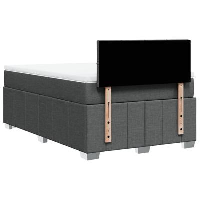 Boxspring met matras stof donkergrijs 120x200 cm - thumbnail