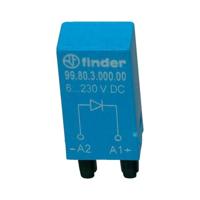 Finder Steekmodule Met vrijloopdiode, Zonder LED 99.80.3.000.00 Geschikt voor model: Finder 94.54.1, Finder 94.84.3, Finder 95.85.3, Finder 95.95.3 1 stuk(s) - thumbnail