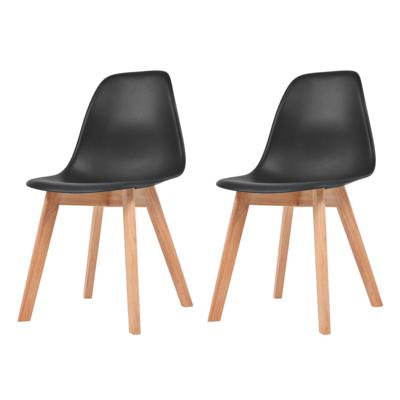 VidaXL Eetkamerstoelen 2 st kunststof zwart VidaXL Eetkamerstoelen 2 st kunststof zwart