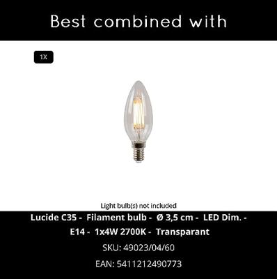 Lucide FLORES - Tafellamp - Ø 14,1 cm - 1xE14 - Wit