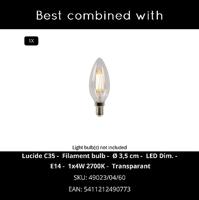 Lucide FLORES - Tafellamp - Ø 17,5 cm - 1xE14 - Wit - thumbnail