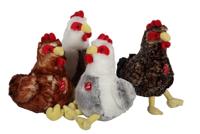 Pluche kip - GIPSY TOYS - Met geluid - 22 cm - Wit/grijs - thumbnail