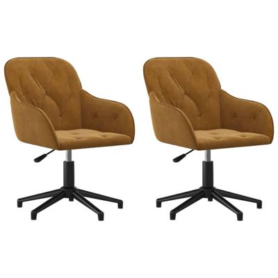 Eetkamerstoelen draaibaar 2 st fluweel bruin