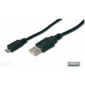 Digitus AK-300127-010-S USB-kabel USB 2.0 USB-A stekker, USB-micro-B stekker 1.00 m Zwart Digitus AK-300127-010-S USB-kabel USB 2.0 USB-A stekker, USB-micro-B stekker 1.00 m Zwart