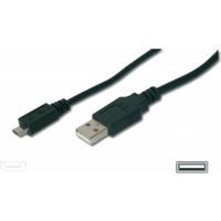 Digitus AK-300110-010-S USB-kabel USB 2.0 USB-A stekker, USB-micro-B stekker 1.00 m Zwart - thumbnail