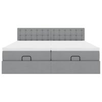 Ottoman bed met matrassen 180x200cm stof lichtgrijs - thumbnail