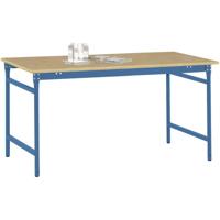 Manuflex BB3035.5007 Bijzettafel basis stationair met multiplex tafelblad in stralend blauw RAL 5007, bxdxh: 1250 x 600 x 780 mm Stralend blauw (RAL 5007) - thumbnail