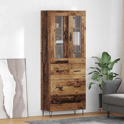 Hoge kast met lade Oud Hout 69,5 x 34 x 180 cm Bewerkt hout