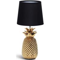 LED Tafellamp Keramiek - E14 Fitting - Mat Zwart/Goud - Stijlvolle Tafelverlichting - thumbnail