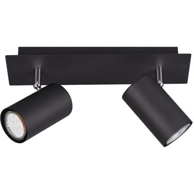 LED Plafondspot Mat Zwart - GU10 2-lichts - Rechthoekig Aluminium