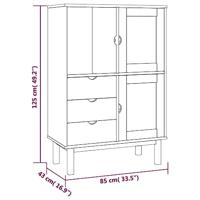 Hoge kast OTTA 85x43x125 cm massief grenenhout bruin en wit - thumbnail