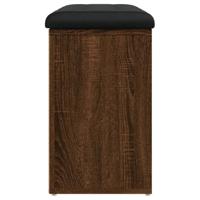 Schoenenbank 82x32x50 cm bewerkt hout bruin eikenkleur - thumbnail