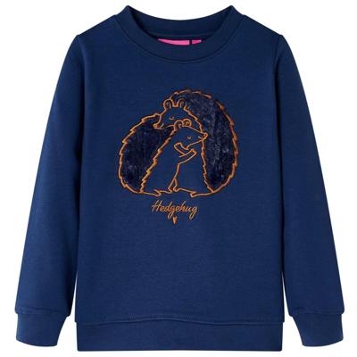 Kindertrui met egelprint 92 marineblauw