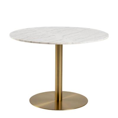 Sohome Ronde Eettafel 'Naima' 105cm, kleur Wit Marmer/Brass