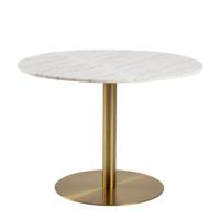 Sohome Ronde Eettafel 'Naima' 105cm, kleur Wit Marmer/Brass - thumbnail