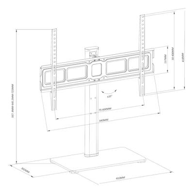 Maclean MC-386 - TV-beugel 32-75" - Universele TV-standaard voor RTV-kaststandaard - max 40kg - VESA 600x400 - thumbnail