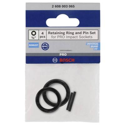 Bosch Accessoires Pin en ring 3/8" krachtdoppen | 4 stuks - 2608003065