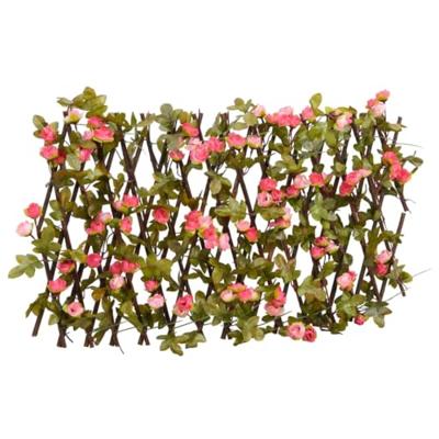 VidaXL Kunstplant klimop latwerk 5 st uittrekbaar 180x20 cm donkerroze
