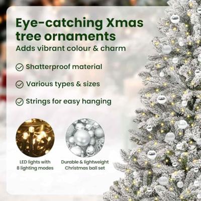 VidaXL Kunstkerstboom met 300 led groen en wit 210 cm pvc en metaal