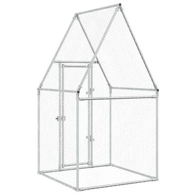 Kippenhok 100x100x190 cm gegalvaniseerd staal zilverkleurig