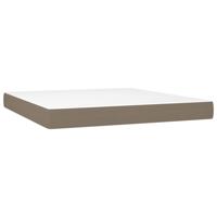 Boxspring met matras stof taupe 200x200 cm - thumbnail