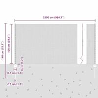 VidaXL Hek met paal grijs 1 x 25 m staal - thumbnail