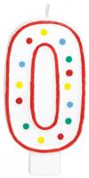Amscan taartkaars party cijfer 0 13 cm | 24 stuks - thumbnail