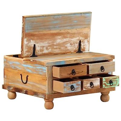 Salontafel 70x70x38 cm gerecycled hout - thumbnail