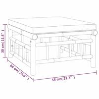 Tuinvoetenbank met kussen bamboe crèmewit - thumbnail