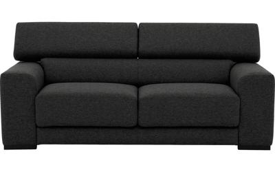 Goossens Bank Nora antraciet, stof, 2,5-zits, stijlvol landelijk