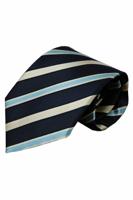 Alberto Vincelli Blauwe zijden stropdas Penne 01 - thumbnail