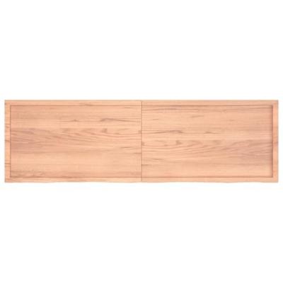 VidaXL Wastafelblad 200x60x(2-6) cm behandeld massief hout lichtbruin