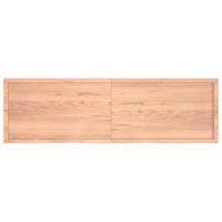 VidaXL Wastafelblad 200x60x(2-6) cm behandeld massief hout lichtbruin - thumbnail
