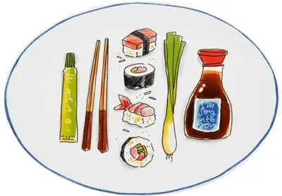 Blond Amsterdam bord aardewerk blond sushi 27x19.4x2.1cm multi