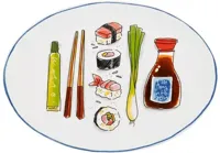 Blond Amsterdam bord aardewerk blond sushi 27x19.4x2.1cm multi - thumbnail