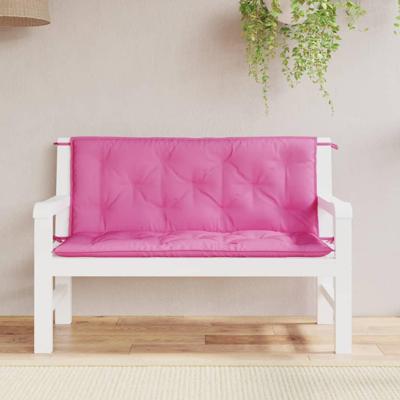 VidaXL Tuinbankkussens 2 st 120x50x7 cm stof roze