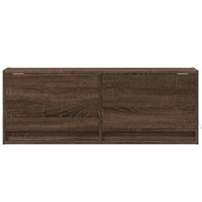 Tv-wandmeubel met LED-verlichting 100x31x35 cm bruin eikenkleur