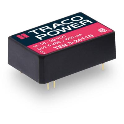 TracoPower TEN 3-2415N DC/DC-converter, print 24 V/DC 24 V/DC 125 mA 3 W Aantal uitgangen: 1 x Inhoud 10 stuk(s) TracoPower TEN 3-2415N DC/DC-converter, print 24 V/DC 24 V/DC 125 mA 3 W Aantal uitgangen: 1 x Inhoud 10 stuk(s)