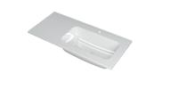 INK Wastafel Faktor polystone rechts met 1 kraangat 100 cm x 45 cm x 1,5 cm Glans wit 3407018 - thumbnail