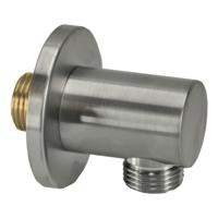 Wiesbaden Wandaansluitbocht rond 1/2" geborsteld staal - thumbnail